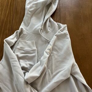 ALO Yoga Cream Knit Hoodie Sweatshirt
